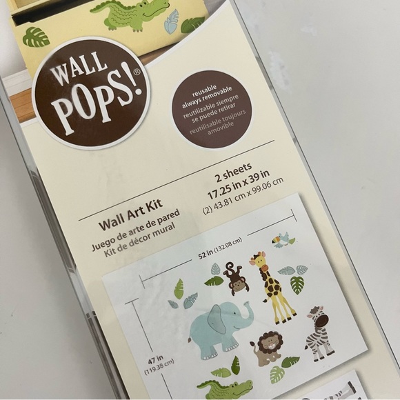 Wall Pops! Safari Buddies Wall Art Kit New In Package - Picture 9 of 11